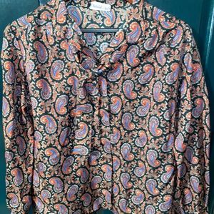 VINTAGE WESTERN STYLE BLOUSE w/ TIE